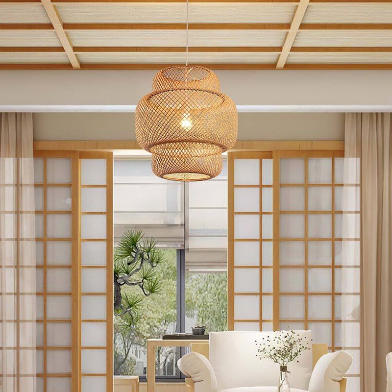 Lustre Salon Bois Bambou
